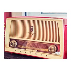 Radio Vintage Listen Retro Music Frequency Double Sided Flano Blanket (mini)  by danenraven