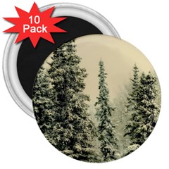 Winter Snow Frost Landscape Forest Trees Woods 3  Magnets (10 Pack)  by danenraven