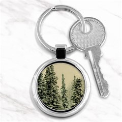 Winter Snow Frost Landscape Forest Trees Woods Key Chain (round) by danenraven