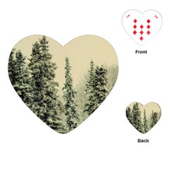 Winter Snow Frost Landscape Forest Trees Woods Playing Cards Single Design (heart) by danenraven