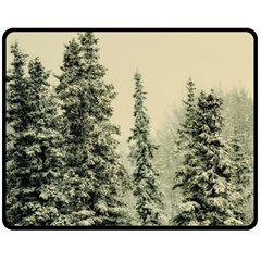 Winter Snow Frost Landscape Forest Trees Woods Fleece Blanket (medium)  by danenraven