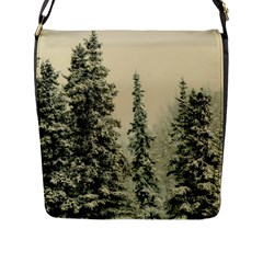 Winter Snow Frost Landscape Forest Trees Woods Flap Closure Messenger Bag (l) by danenraven