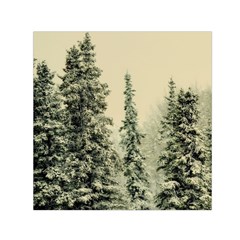 Winter Snow Frost Landscape Forest Trees Woods Square Satin Scarf (30  X 30 ) by danenraven