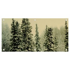 Winter Snow Frost Landscape Forest Trees Woods Banner And Sign 4  X 2  by danenraven