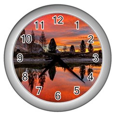 Lago Di Limides Dolomites Alps Italy Mountains Wall Clock (silver) by danenraven