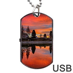 Lago Di Limides Dolomites Alps Italy Mountains Dog Tag Usb Flash (two Sides) by danenraven