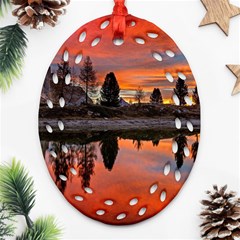 Lago Di Limides Dolomites Alps Italy Mountains Oval Filigree Ornament (two Sides) by danenraven