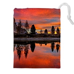 Lago Di Limides Dolomites Alps Italy Mountains Drawstring Pouch (4xl) by danenraven