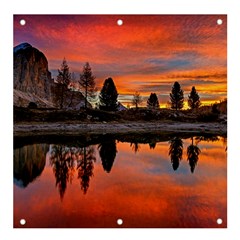 Lago Di Limides Dolomites Alps Italy Mountains Banner And Sign 4  X 4 