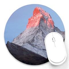 Matterhorn Mountain High Mountains Landscape Round Mousepad by danenraven