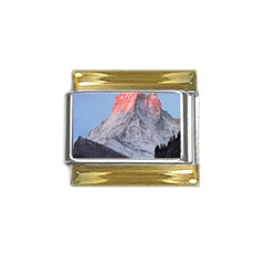 Matterhorn Mountain High Mountains Landscape Gold Trim Italian Charm (9mm)