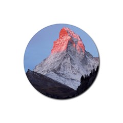 Matterhorn Mountain High Mountains Landscape Rubber Round Coaster (4 Pack) by danenraven