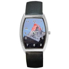 Matterhorn Mountain High Mountains Landscape Barrel Style Metal Watch by danenraven