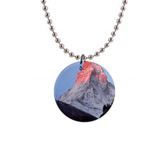 Matterhorn Mountain High Mountains Landscape 1  Button Necklace by danenraven