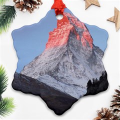 Matterhorn Mountain High Mountains Landscape Snowflake Ornament (two Sides) by danenraven