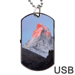 Matterhorn Mountain High Mountains Landscape Dog Tag Usb Flash (one Side) by danenraven