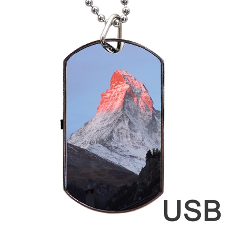 Matterhorn Mountain High Mountains Landscape Dog Tag USB Flash (One Side)