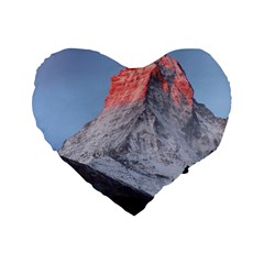 Matterhorn Mountain High Mountains Landscape Standard 16  Premium Flano Heart Shape Cushions by danenraven