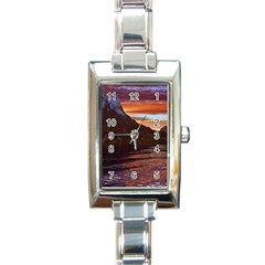 Sunset Island Tropical Sea Ocean Water Travel Rectangle Italian Charm Watch by danenraven