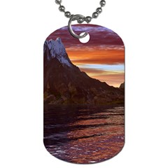 Sunset Island Tropical Sea Ocean Water Travel Dog Tag (two Sides) by danenraven