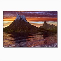 Sunset Island Tropical Sea Ocean Water Travel Postcard 4 x 6  (pkg Of 10) by danenraven