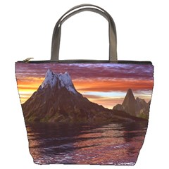 Sunset Island Tropical Sea Ocean Water Travel Bucket Bag by danenraven