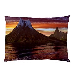 Sunset Island Tropical Sea Ocean Water Travel Pillow Case by danenraven