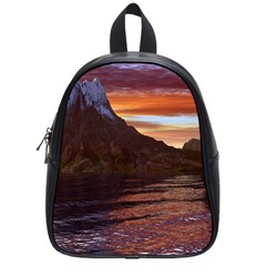 Sunset Island Tropical Sea Ocean Water Travel School Bag (small) by danenraven