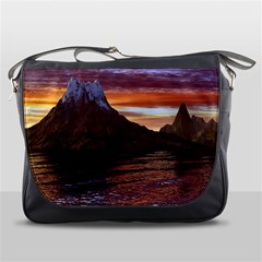 Sunset Island Tropical Sea Ocean Water Travel Messenger Bag by danenraven