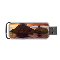 Sunset Island Tropical Sea Ocean Water Travel Portable Usb Flash (one Side) by danenraven