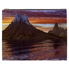 Sunset Island Tropical Sea Ocean Water Travel Cosmetic Bag (xxxl) by danenraven