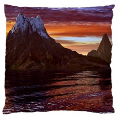 Sunset Island Tropical Sea Ocean Water Travel Standard Flano Cushion Case (one Side) by danenraven