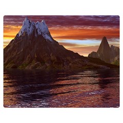 Sunset Island Tropical Sea Ocean Water Travel Double Sided Flano Blanket (medium)  by danenraven