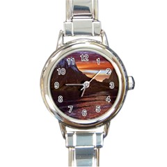 Sunset Island Tropical Sea Ocean Water Travel Round Italian Charm Watch by danenraven