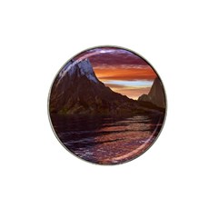 Sunset Island Tropical Sea Ocean Water Travel Hat Clip Ball Marker (4 Pack) by danenraven