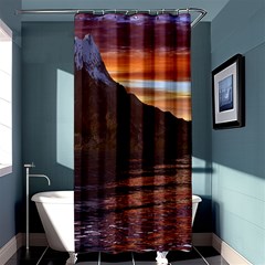 Sunset Island Tropical Sea Ocean Water Travel Shower Curtain 36  X 72  (stall)  by danenraven