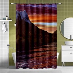 Sunset Island Tropical Sea Ocean Water Travel Shower Curtain 48  X 72  (small)  by danenraven