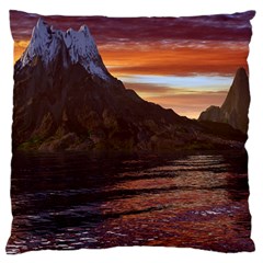 Sunset Island Tropical Sea Ocean Water Travel Large Cushion Case (one Side) by danenraven