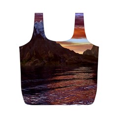 Sunset Island Tropical Sea Ocean Water Travel Full Print Recycle Bag (m) by danenraven