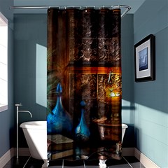 Blue Coffee Cups Cups Coffee Snack Blue Color Shower Curtain 36  X 72  (stall)  by danenraven