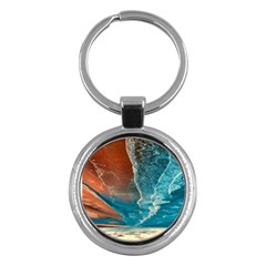 Sea Ocean Coastline Coast Sky Clouds Beach Sand Key Chain (round) by danenraven