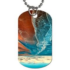 Sea Ocean Coastline Coast Sky Clouds Beach Sand Dog Tag (one Side) by danenraven