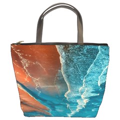 Sea Ocean Coastline Coast Sky Clouds Beach Sand Bucket Bag by danenraven