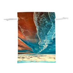 Sea Ocean Coastline Coast Sky Clouds Beach Sand Lightweight Drawstring Pouch (m) by danenraven