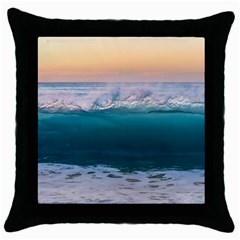 Beach Sea Waves Water Ocean Landscape Nature Throw Pillow Case (black) by danenraven