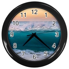 Beach Sea Waves Water Ocean Landscape Nature Wall Clock (black) by danenraven