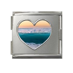 Beach Sea Waves Water Ocean Landscape Nature Mega Link Heart Italian Charm (18mm)