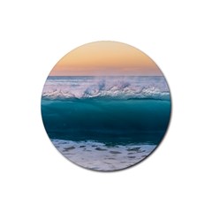 Beach Sea Waves Water Ocean Landscape Nature Rubber Coaster (round) by danenraven