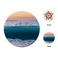 Beach Sea Waves Water Ocean Landscape Nature Playing Cards Single Design (round)