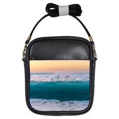 Beach Sea Waves Water Ocean Landscape Nature Girls Sling Bag by danenraven